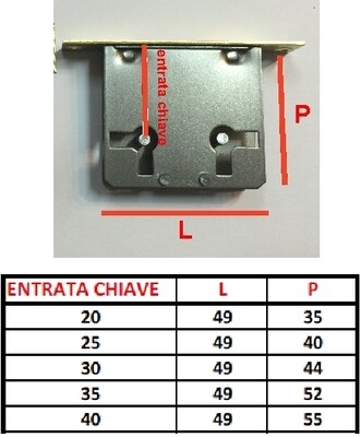 SERRATURA INFILARE per mobile bordo ottone mm.13×75 – AMBIDESTRA