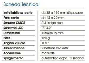 SPIONCINO DIGITALE Vitel – Schermo LCD 3,2″