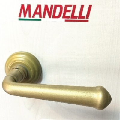 MANIGLIA MANDELLI per porta con rosetta diam.50 mm. – ORO ANTICO(coppia)