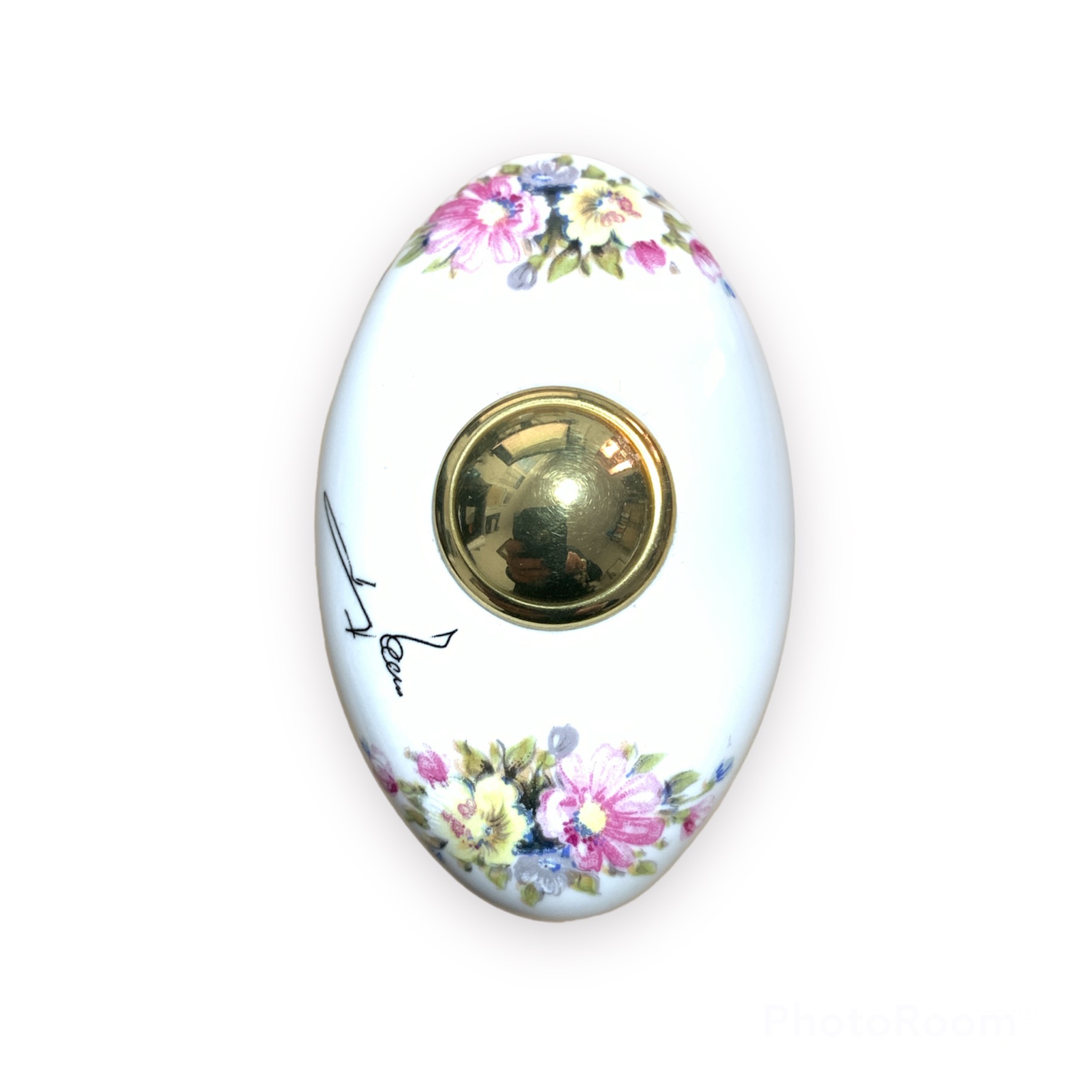 POMOLO MANDELLI Ovale Girevole OLV – porcellana bianca con Fiori