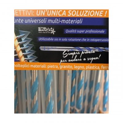 Punta Universale MULTIMATERIALE per forare pietra, granito, legno, plastica, ferro