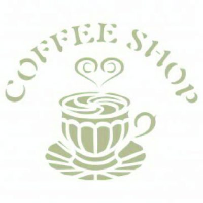 Stencil COFFEE SHOP misura disegno cm. 17,5×14,5