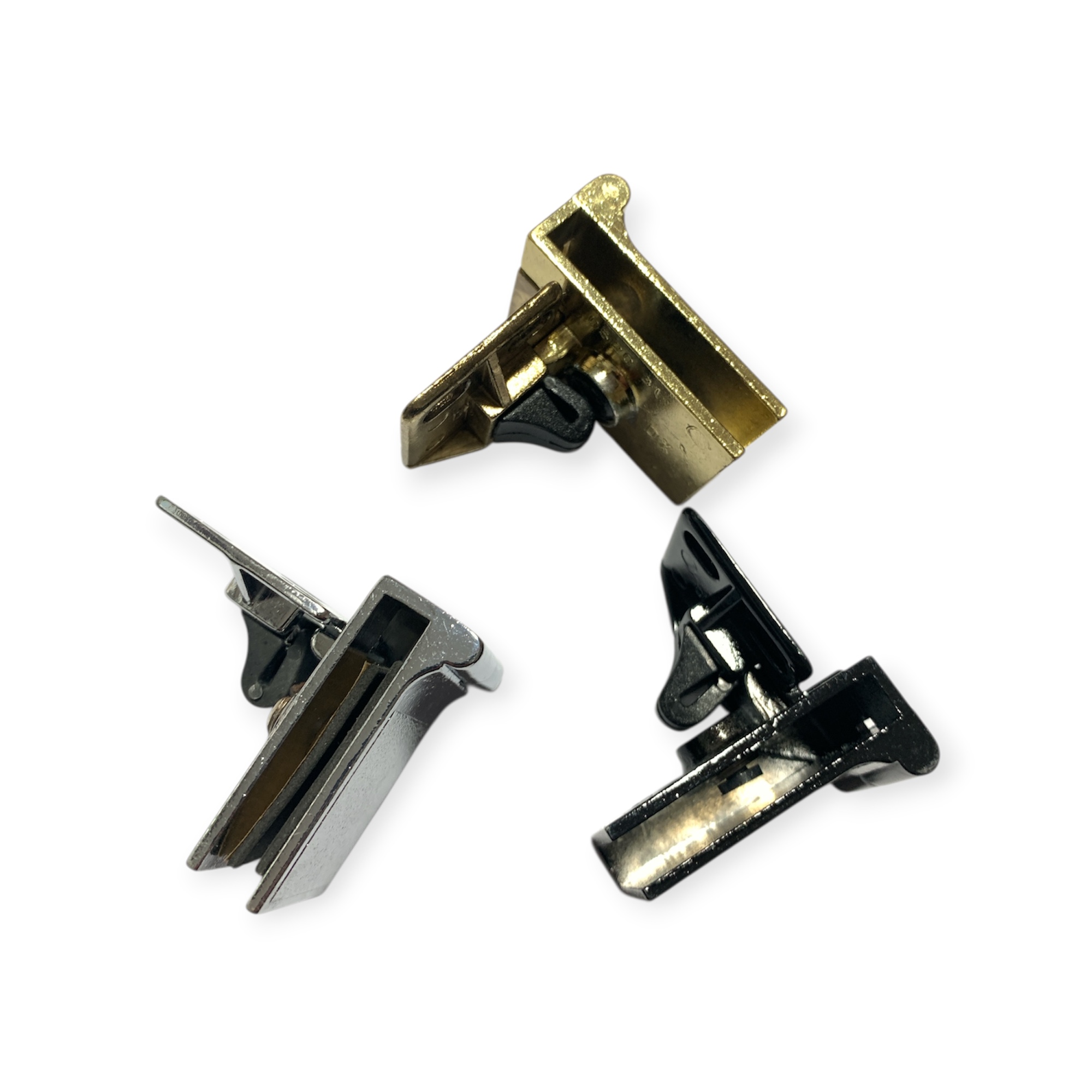 Cerniera a scatto per ante in vetro a battere