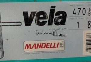MANIGLIA MANDELLI mod. Vela con placca Q. 8/70