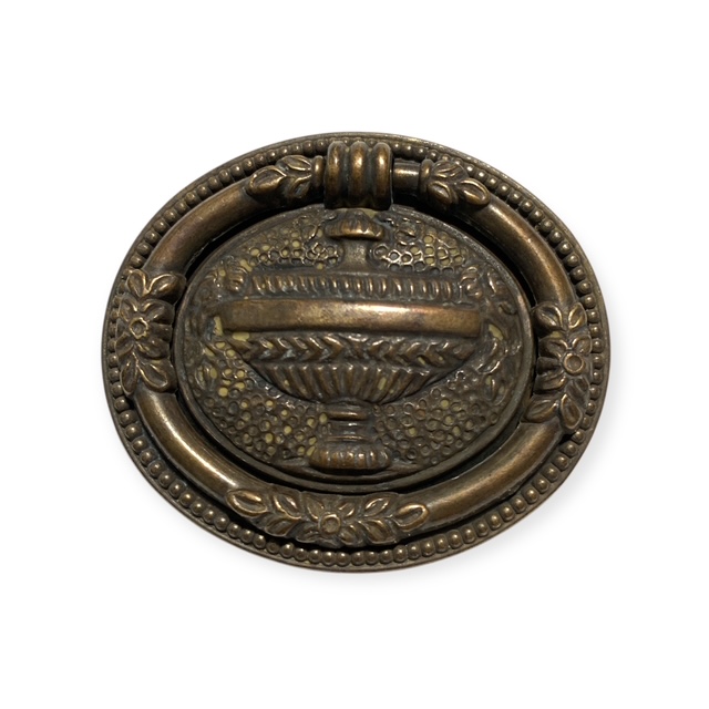 MANIGLIA OVALE ANFORA in ZAMA INVECCHIATA per Mobile Classico