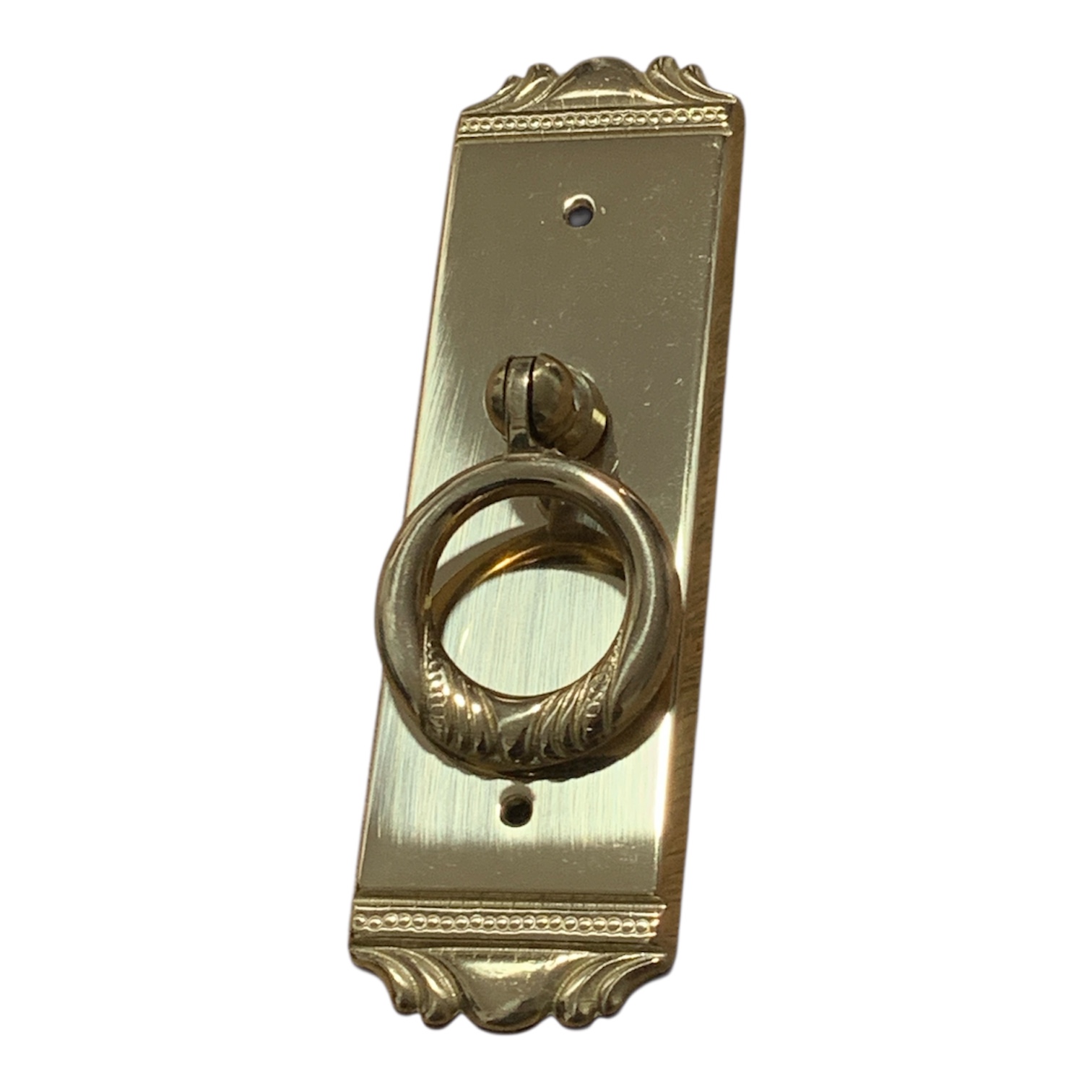 Maniglia Valli e Colombo A147P con ciondolo e piastra in ottone lucido