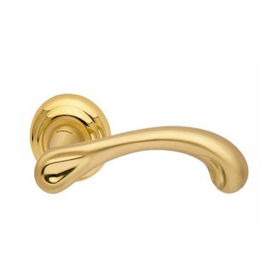 MANIGLIA Mandelli per porta CON ROSETTA FINITURA ORO SATINATO(coppia)