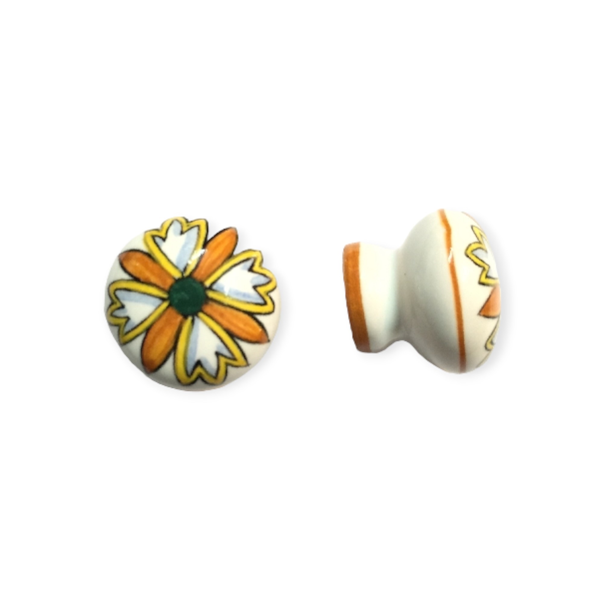 POMOLO IN CERAMICA DECORATO A MANO Diametro mm. 30