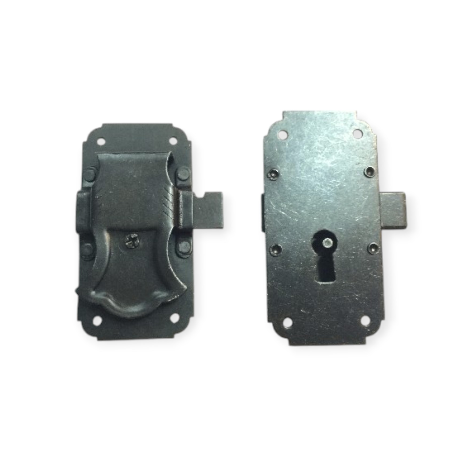 SERRATURA IN STILE APPLICARE E. 20 MM. FERRO NERO – passo piccolo AMBIDESTRA