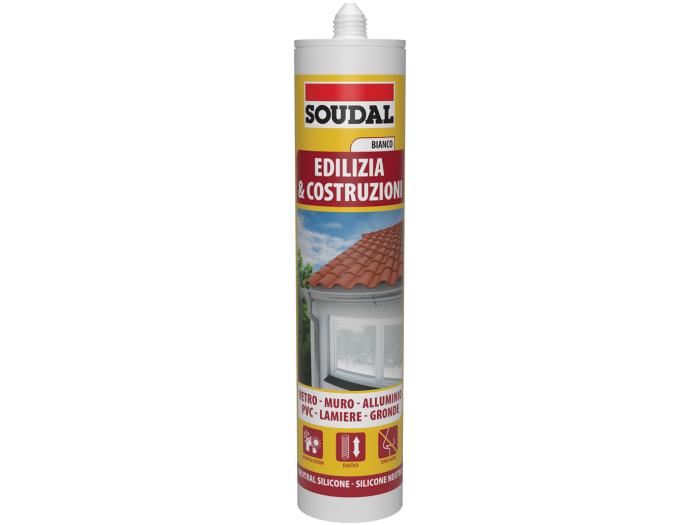 SILICONE NEUTRO SIGILLANTE SOUDAL per Edilizia – Cartuccia ml. 300