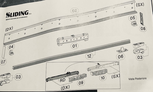 Guida Invisibile SLIDING mod. Airone per Porta Scorrevole a parete